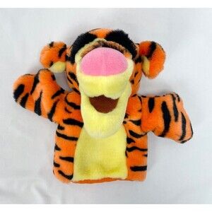 Disney Store Tigger Plush Hand Puppet Talks Winnie the Pooh Talking 8.5"
